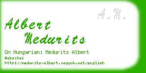 albert medurits business card